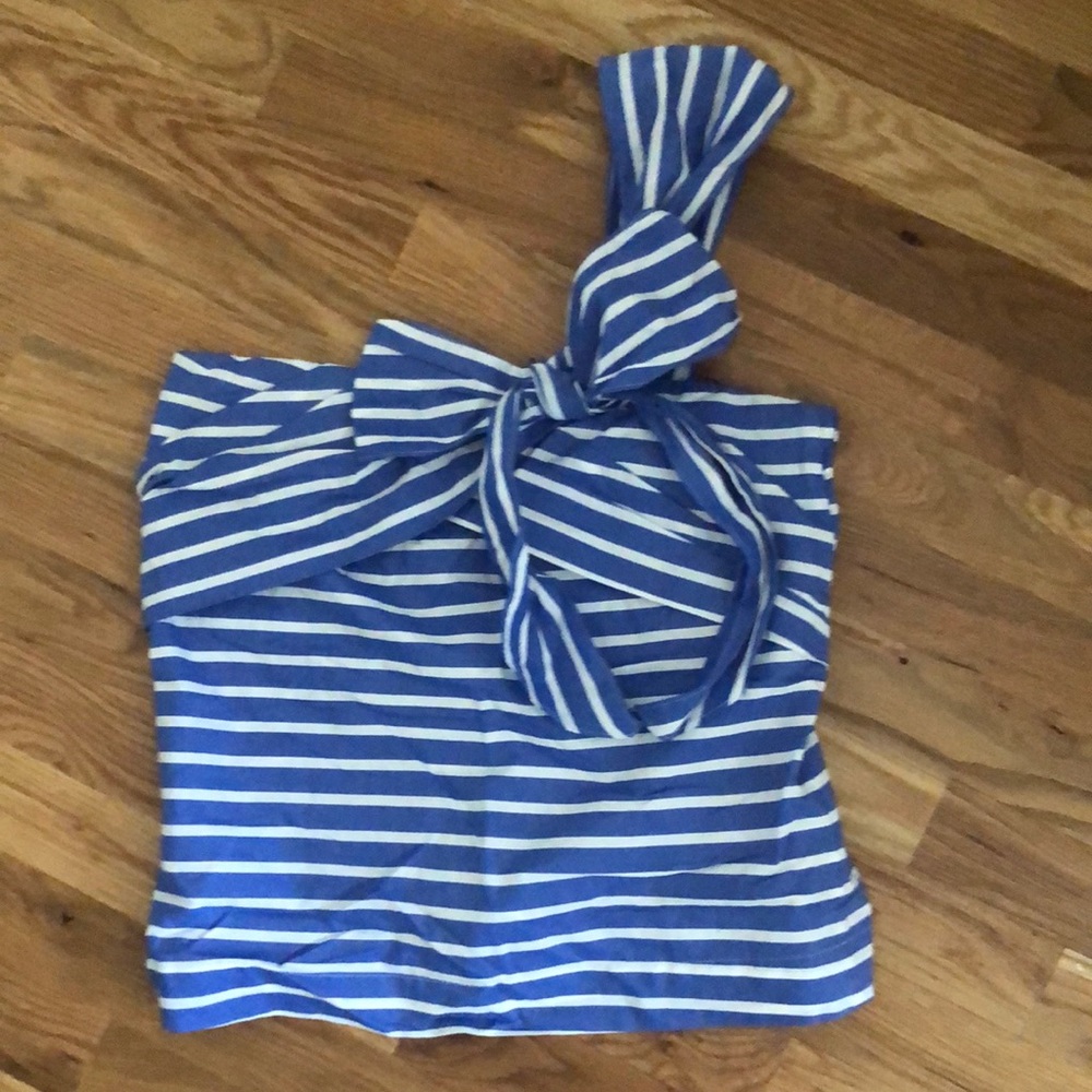 Jcrew stripped one shoulder top
